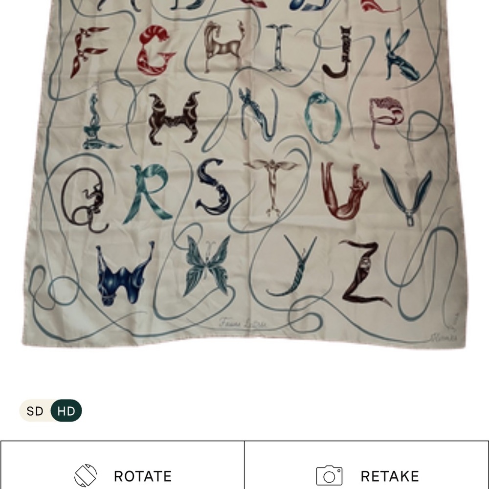 Hermes Silk Scarf animal alphabet